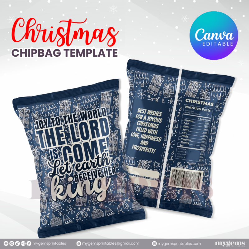 40 Designs | Christmas Themed Chip Bag Template | Canva Editable | Ready to Print - Image 30