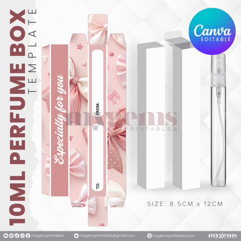 30 Designs | 10ML Perfume Box Template | Canva Editable - Image 26