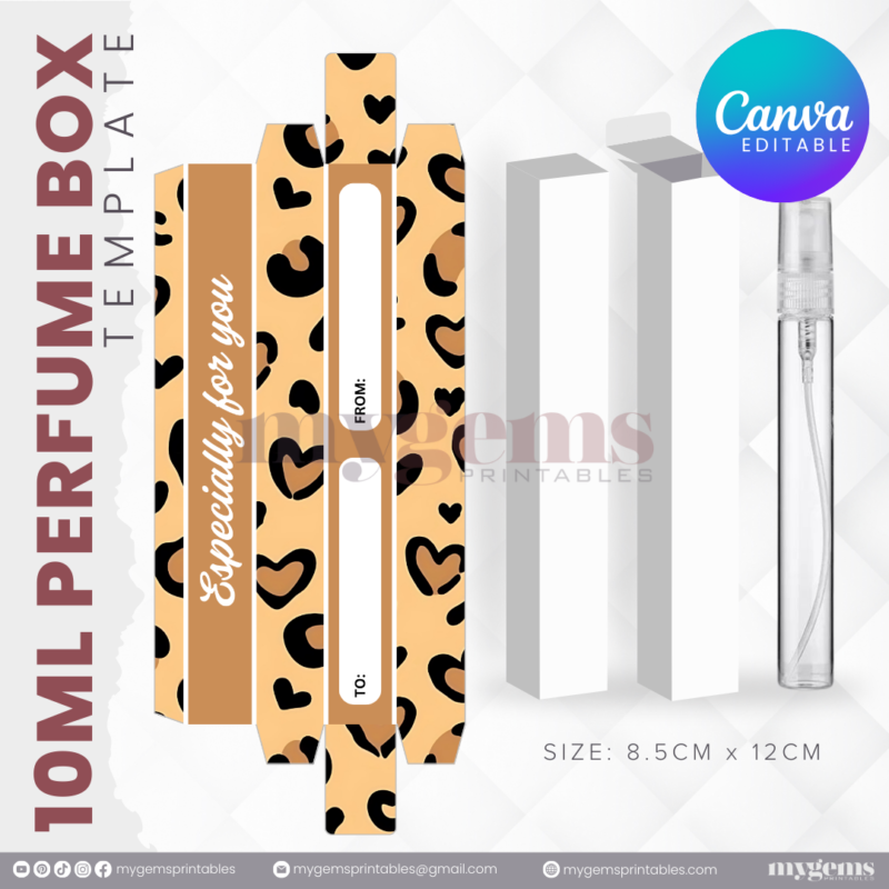 30 Designs | 10ML Perfume Box Template | Canva Editable - Image 29