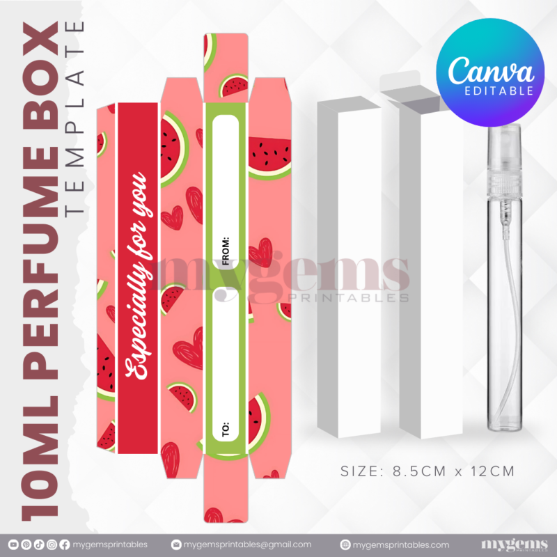 30 Designs | 10ML Perfume Box Template | Canva Editable - Image 30