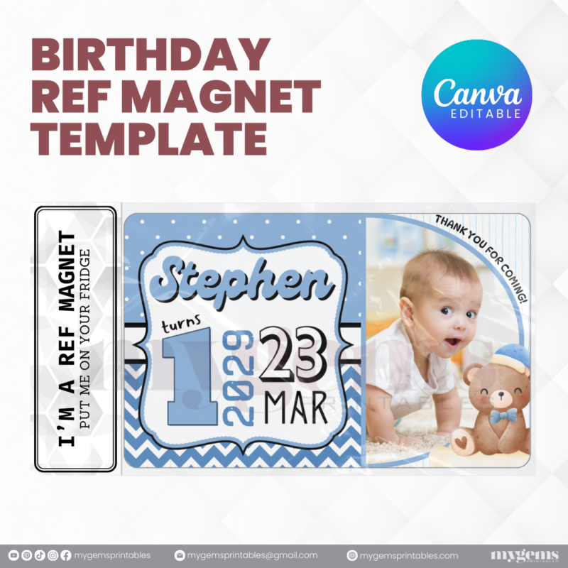 14 Designs | Birthday Ref Magnet Template | Canva PRO Editable - Image 15