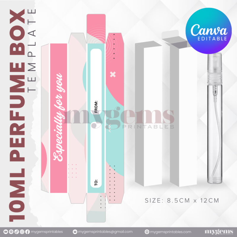30 Designs | 10ML Perfume Box Template | Canva Editable - Image 31