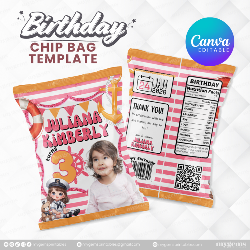 14 Designs | Birthday Chip Bag Template | Canva PRO Editable - Image 7