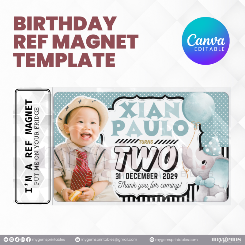 14 Designs | Birthday Ref Magnet Template | Canva PRO Editable - Image 3