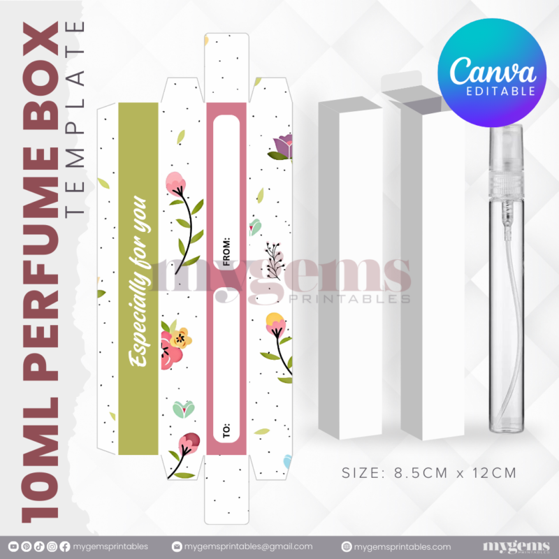 30 Designs | 10ML Perfume Box Template | Canva Editable - Image 6