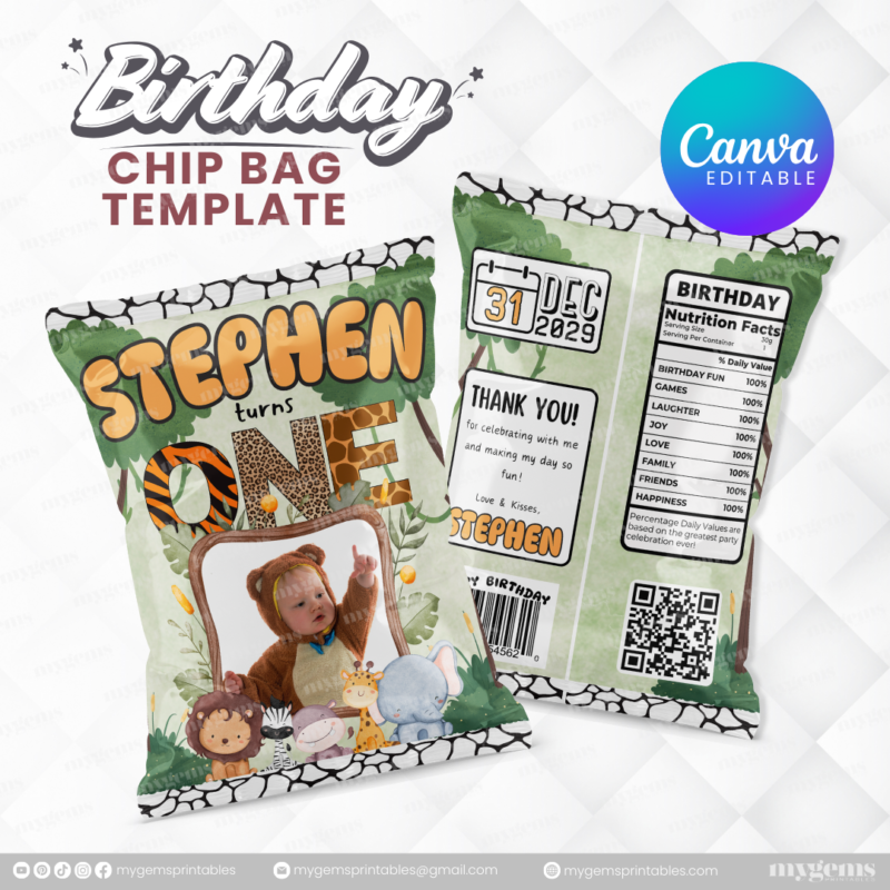 14 Designs | Birthday Chip Bag Template | Canva PRO Editable - Image 10
