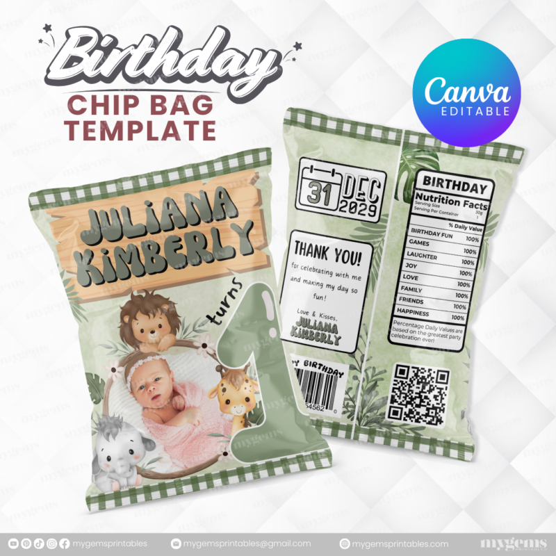 14 Designs | Birthday Chip Bag Template | Canva PRO Editable - Image 11