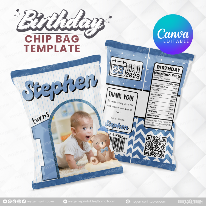 14 Designs | Birthday Chip Bag Template | Canva PRO Editable - Image 15