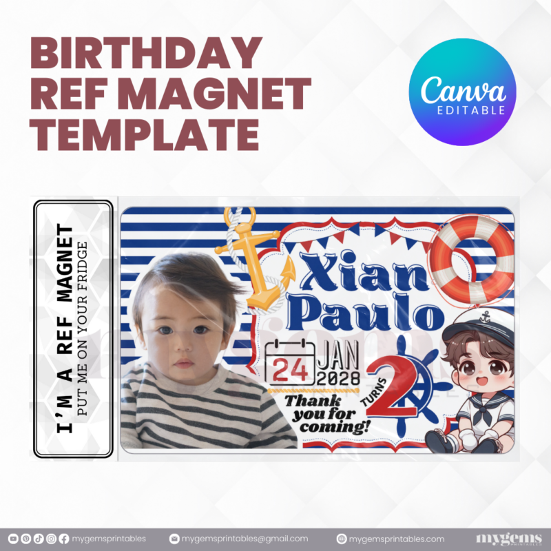 14 Designs | Birthday Ref Magnet Template | Canva PRO Editable - Image 5