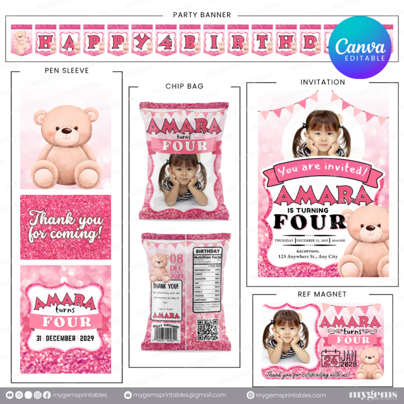 14 Designs | Birthday Bundle Template | Canva PRO Editable - Image 12