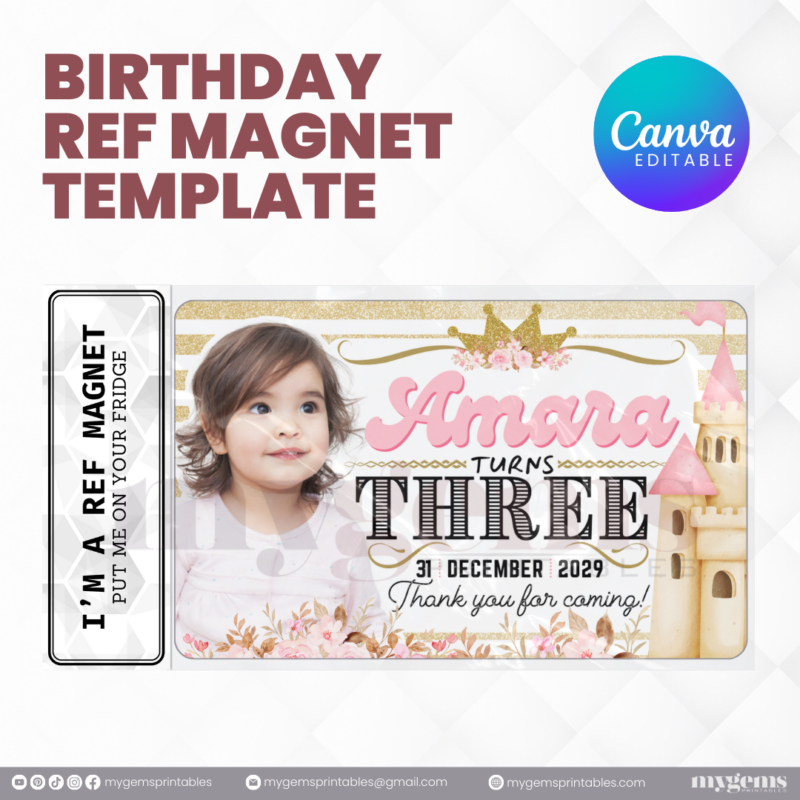 14 Designs | Birthday Ref Magnet Template | Canva PRO Editable - Image 6