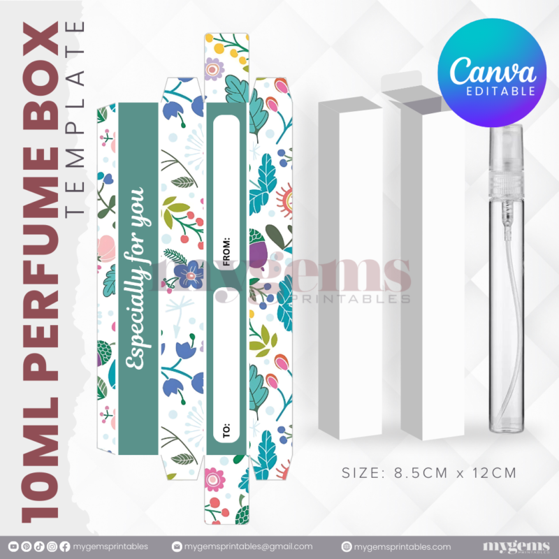 30 Designs | 10ML Perfume Box Template | Canva Editable - Image 10