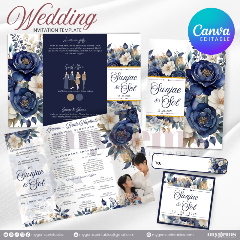 15 Designs | Wedding Invitation Design I Template | Canva PRO Editable - Image 15