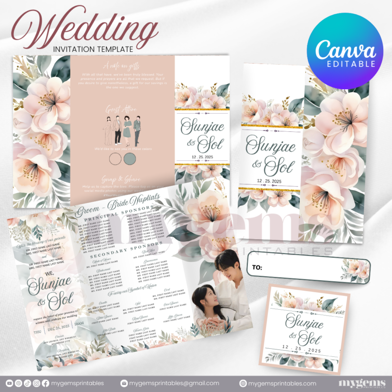 15 Designs | Wedding Invitation Design I Template | Canva PRO Editable - Image 2