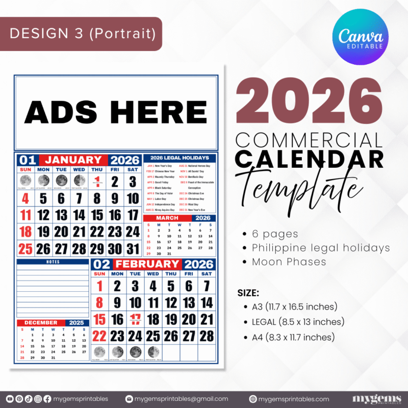 2026 Commercial Calendar Template | Canva Editable - Image 5