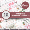13 Designs | 2026 Desk Calendar Template | Canva Editable