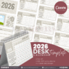 13 Designs | 2026 Desk Calendar Template | Canva Editable - Image 9