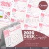 13 Designs | 2026 Desk Calendar Template | Canva Editable - Image 11