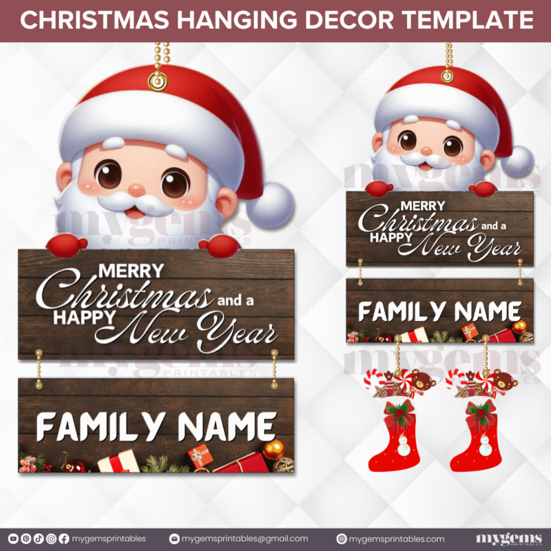 20 Designs | Christmas Hanging Decor Template | Canva Editable - Image 10