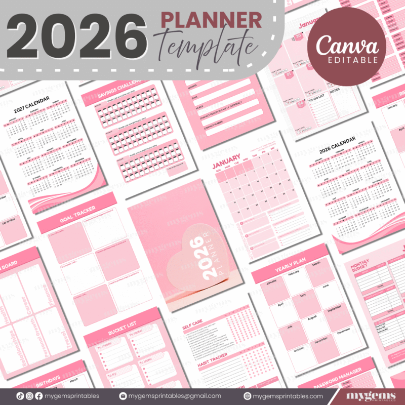 10 Designs | 2026 Planner Template (A5) | Canva Editable - Image 21