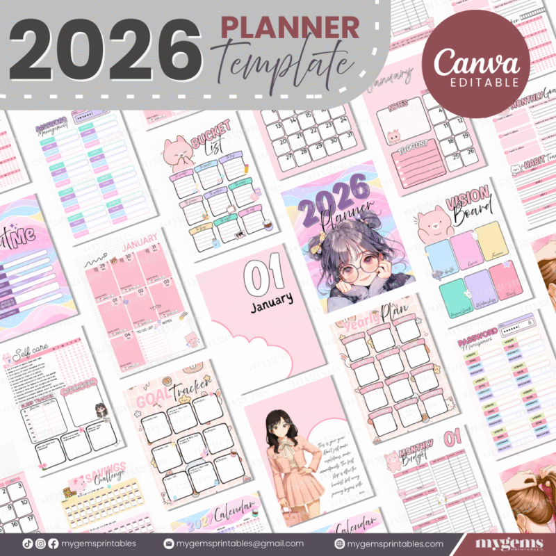 10 Designs | 2026 Planner Template (A5) | Canva Editable - Image 18