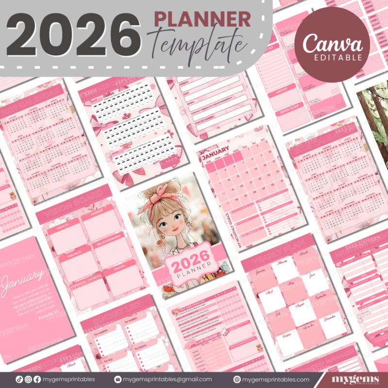 10 Designs | 2026 Planner Template (A5) | Canva Editable - Image 17