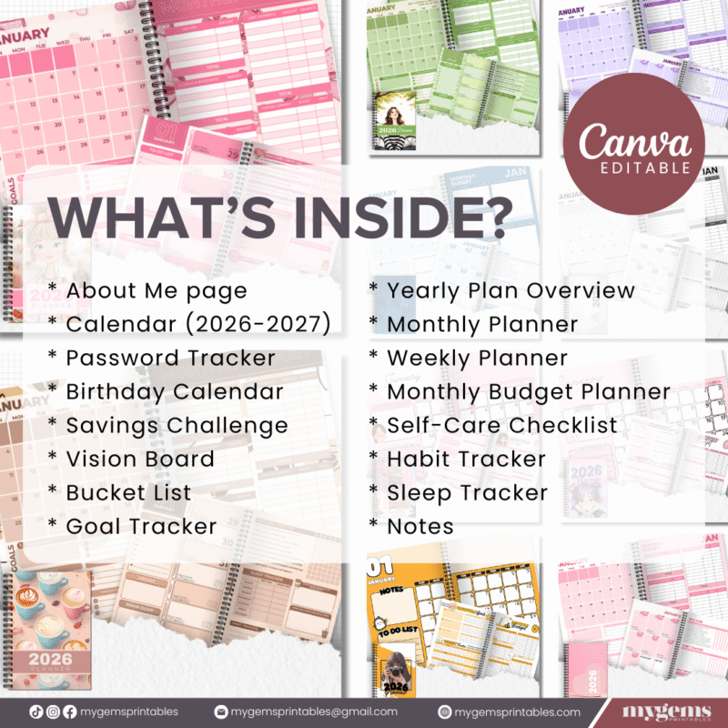 10 Designs | 2026 Planner Template (A5) | Canva Editable - Image 2