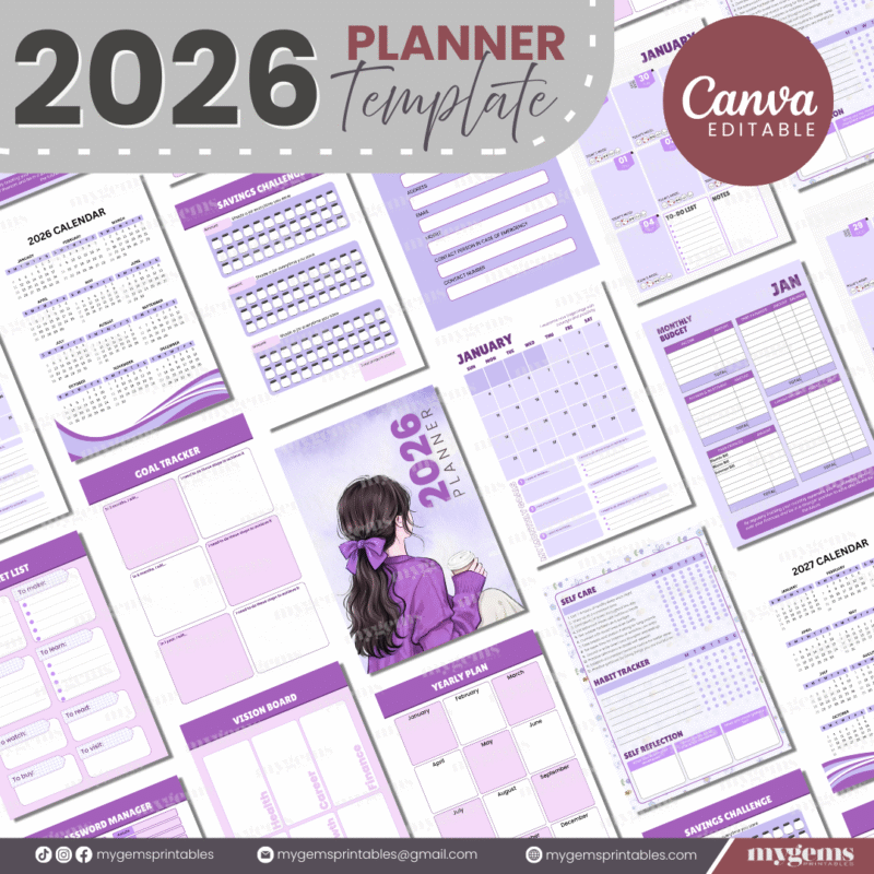 10 Designs | 2026 Planner Template (A5) | Canva Editable - Image 15