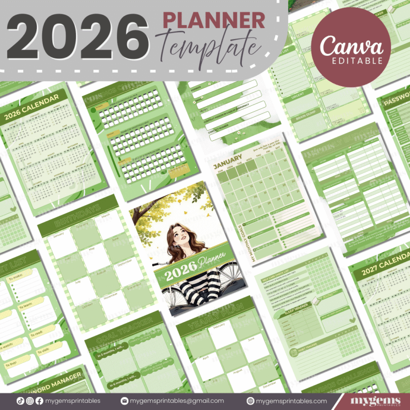 10 Designs | 2026 Planner Template (A5) | Canva Editable - Image 14
