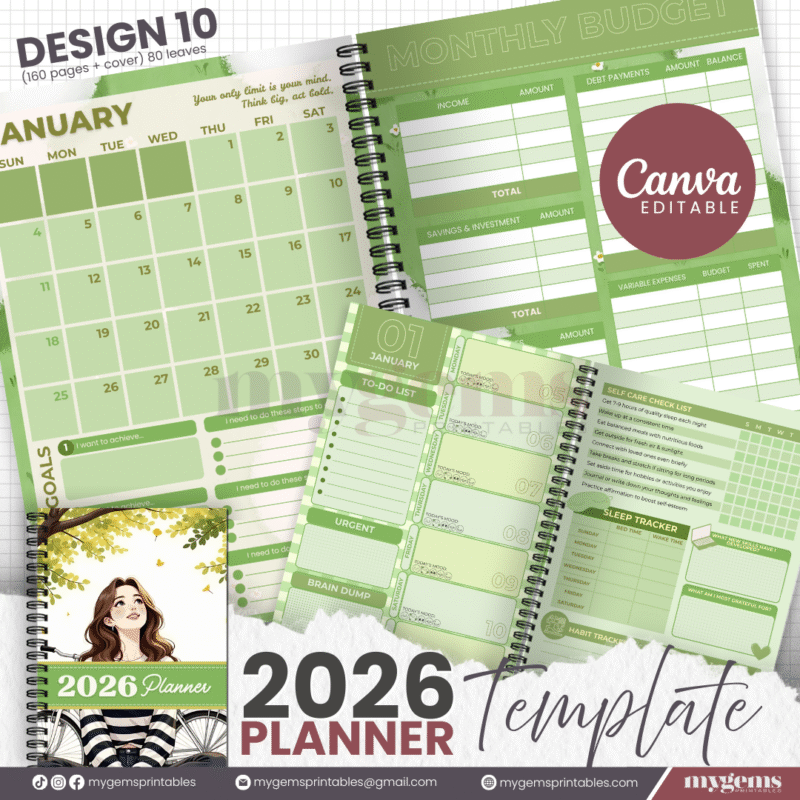 10 Designs | 2026 Planner Template (A5) | Canva Editable - Image 4