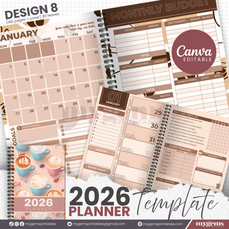 10 Designs | 2026 Planner Template (A5) | Canva Editable - Image 6