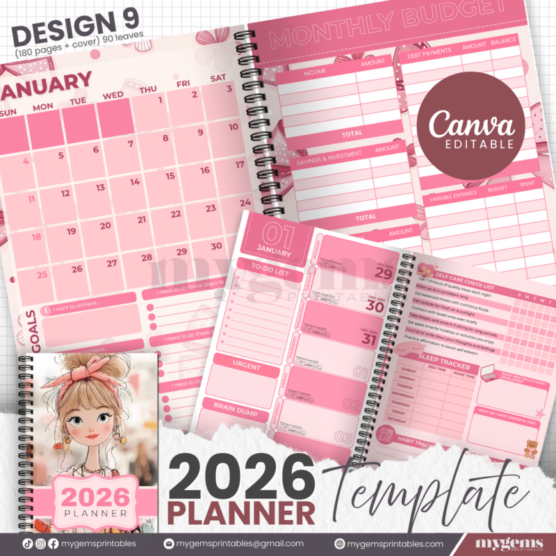 10 Designs | 2026 Planner Template (A5) | Canva Editable - Image 5