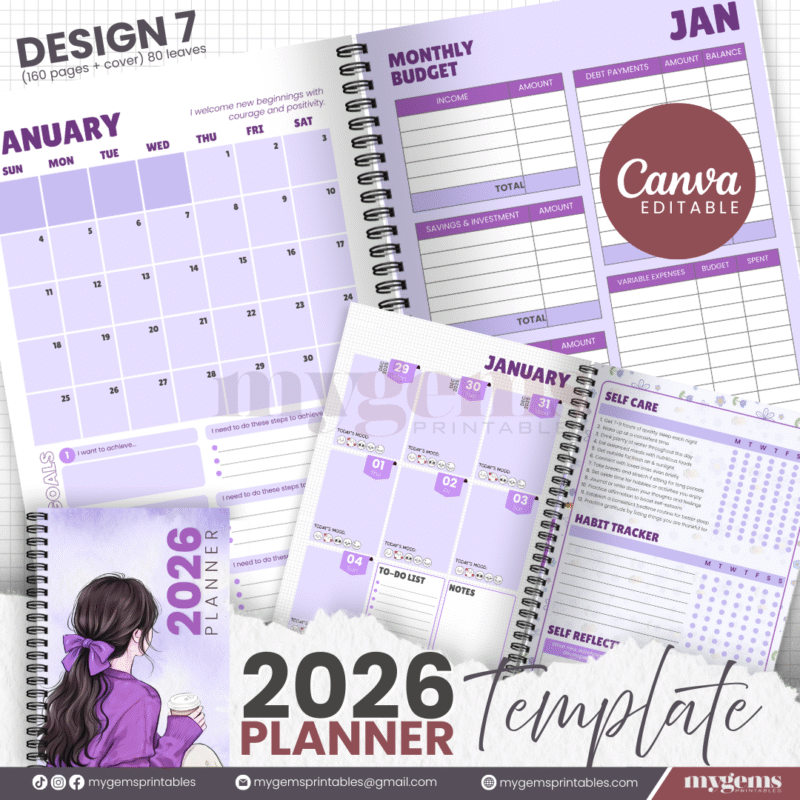 10 Designs | 2026 Planner Template (A5) | Canva Editable - Image 12