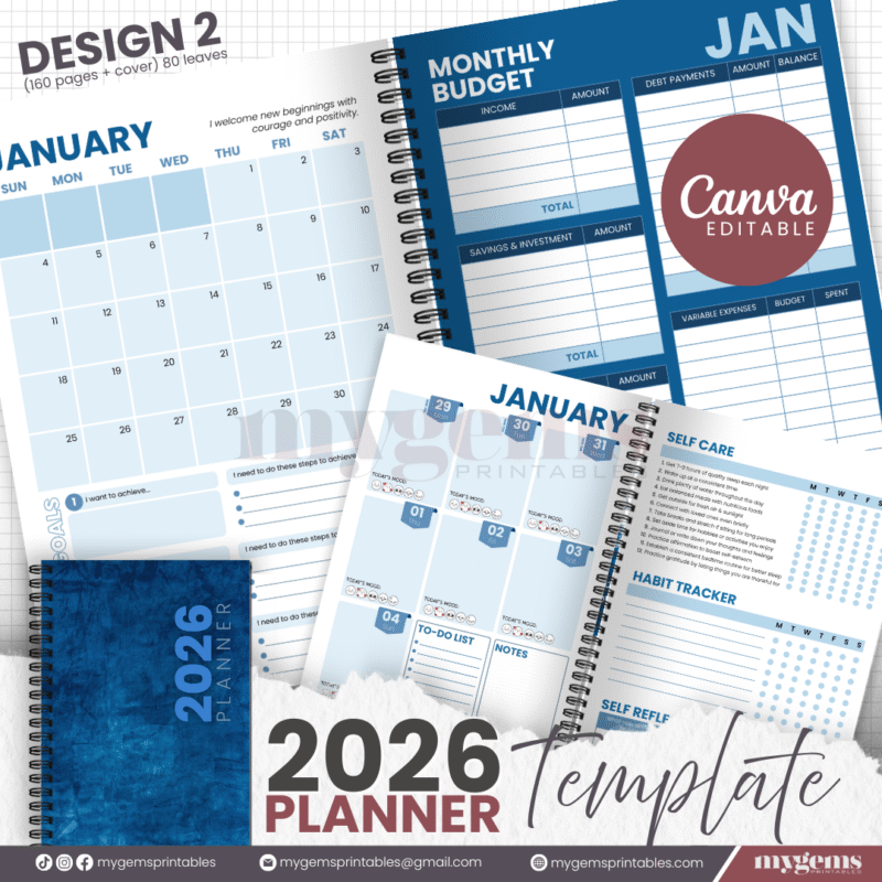10 Designs | 2026 Planner Template (A5) | Canva Editable - Image 8