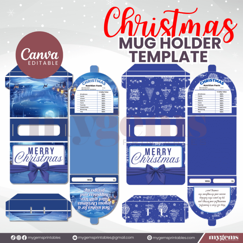 25 Designs | Christmas Mug Holder Template | Canva Editable | Ready to Print - Image 11