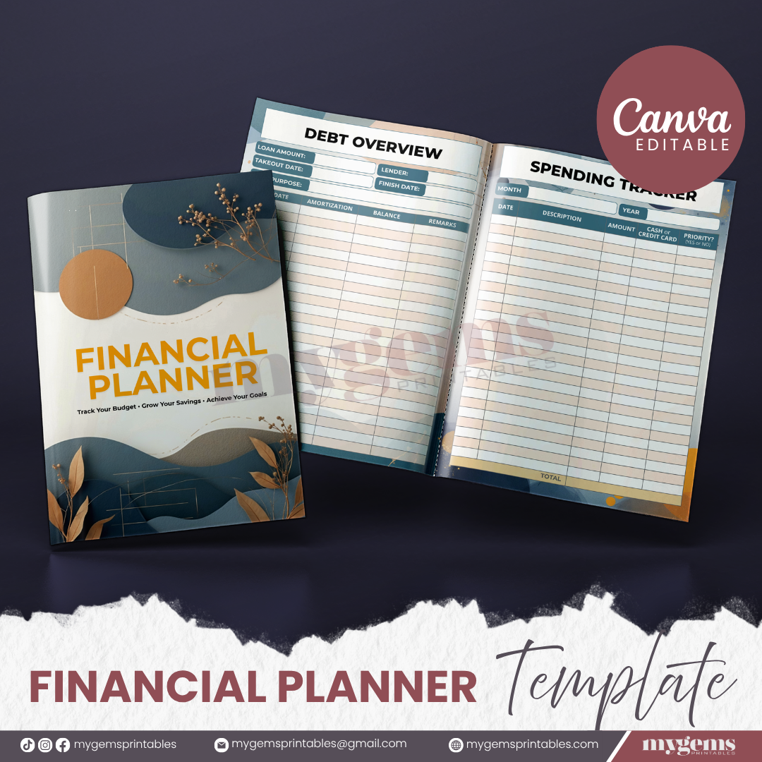 6 Designs | Financial Planner Template (A5) | Canva Editable - Image 3