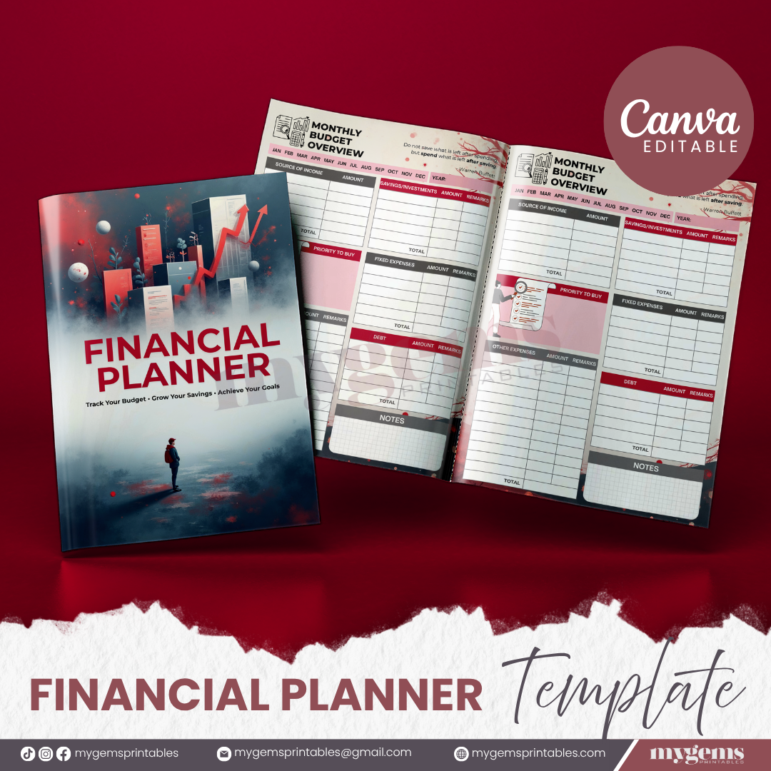 6 Designs | Financial Planner Template (A5) | Canva Editable - Image 4