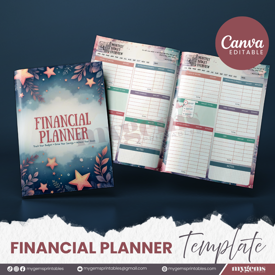 6 Designs | Financial Planner Template (A5) | Canva Editable - Image 5