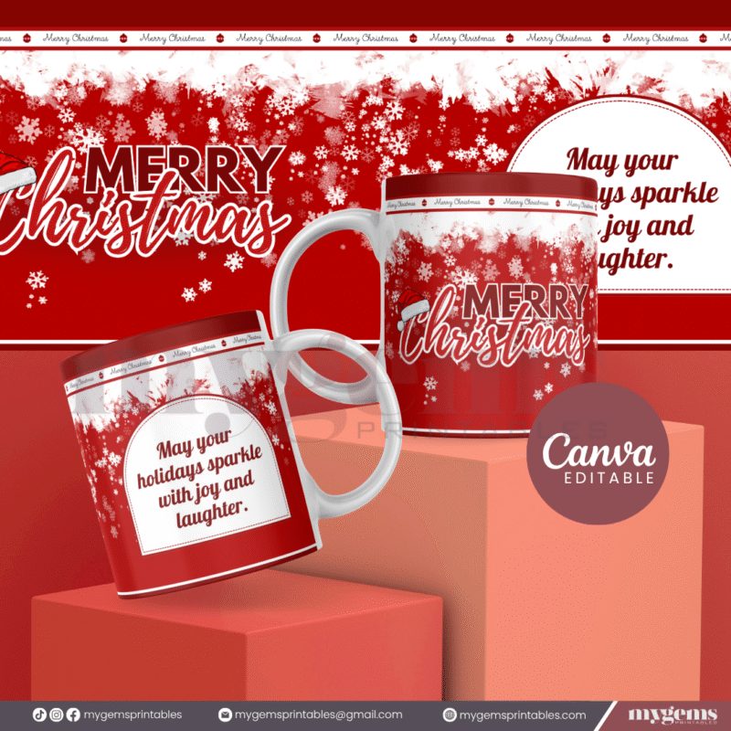 25 Designs | Christmas Mug Design Template | Canva Editable | Ready to Print - Image 15