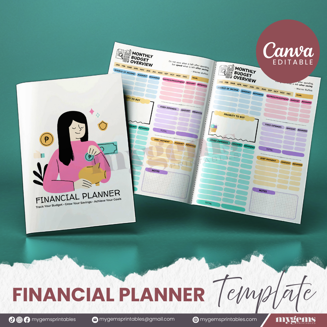 6 Designs | Financial Planner Template (A5) | Canva Editable - Image 6