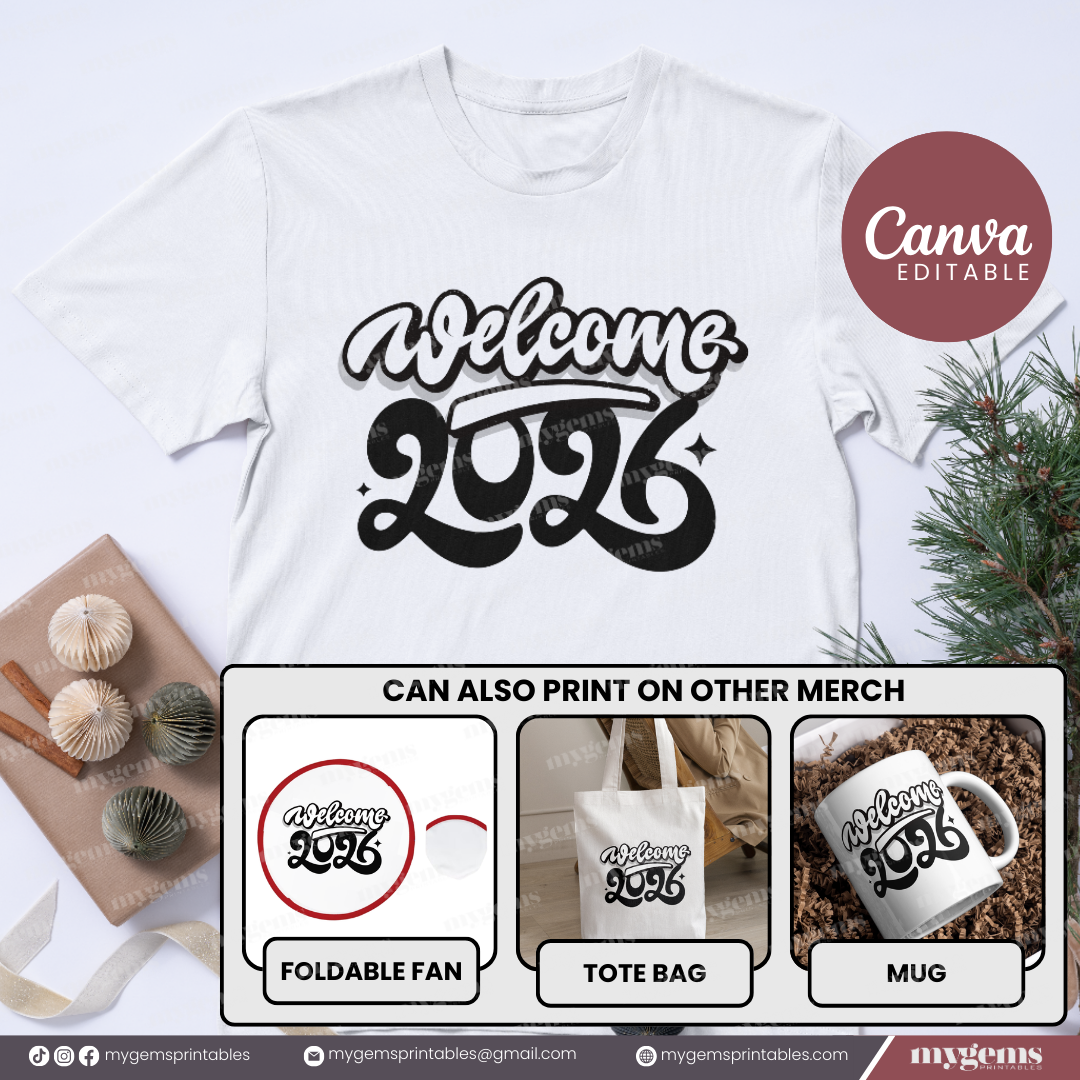 20 Designs | 2026 Tshirt Design Template | Canva PRO Editable - Image 10