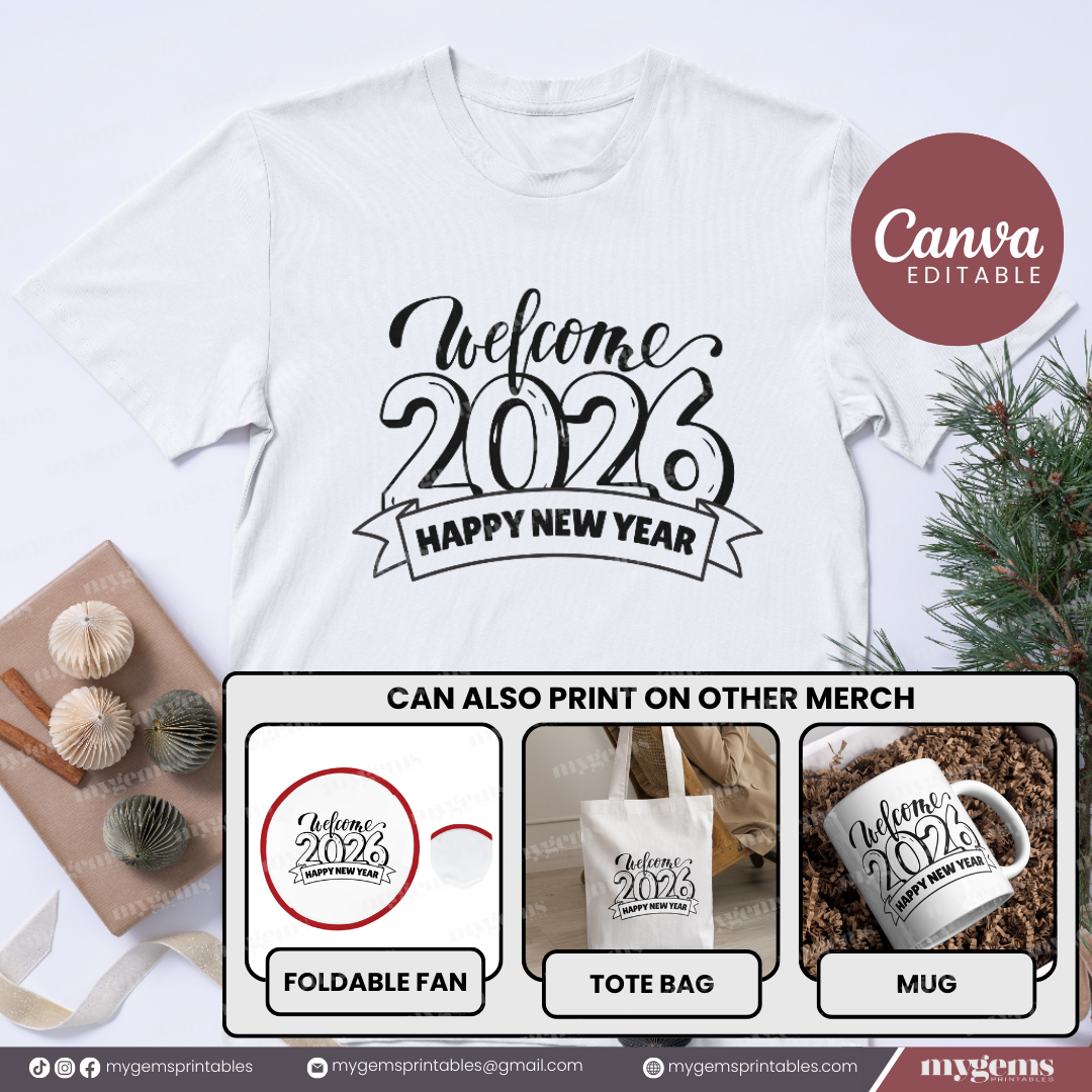 20 Designs | 2026 Tshirt Design Template | Canva PRO Editable - Image 11