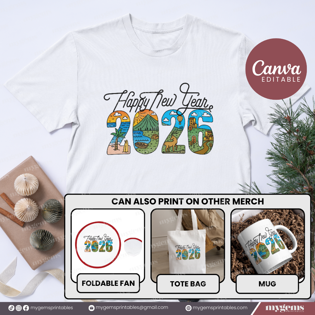 20 Designs | 2026 Tshirt Design Template | Canva PRO Editable - Image 12