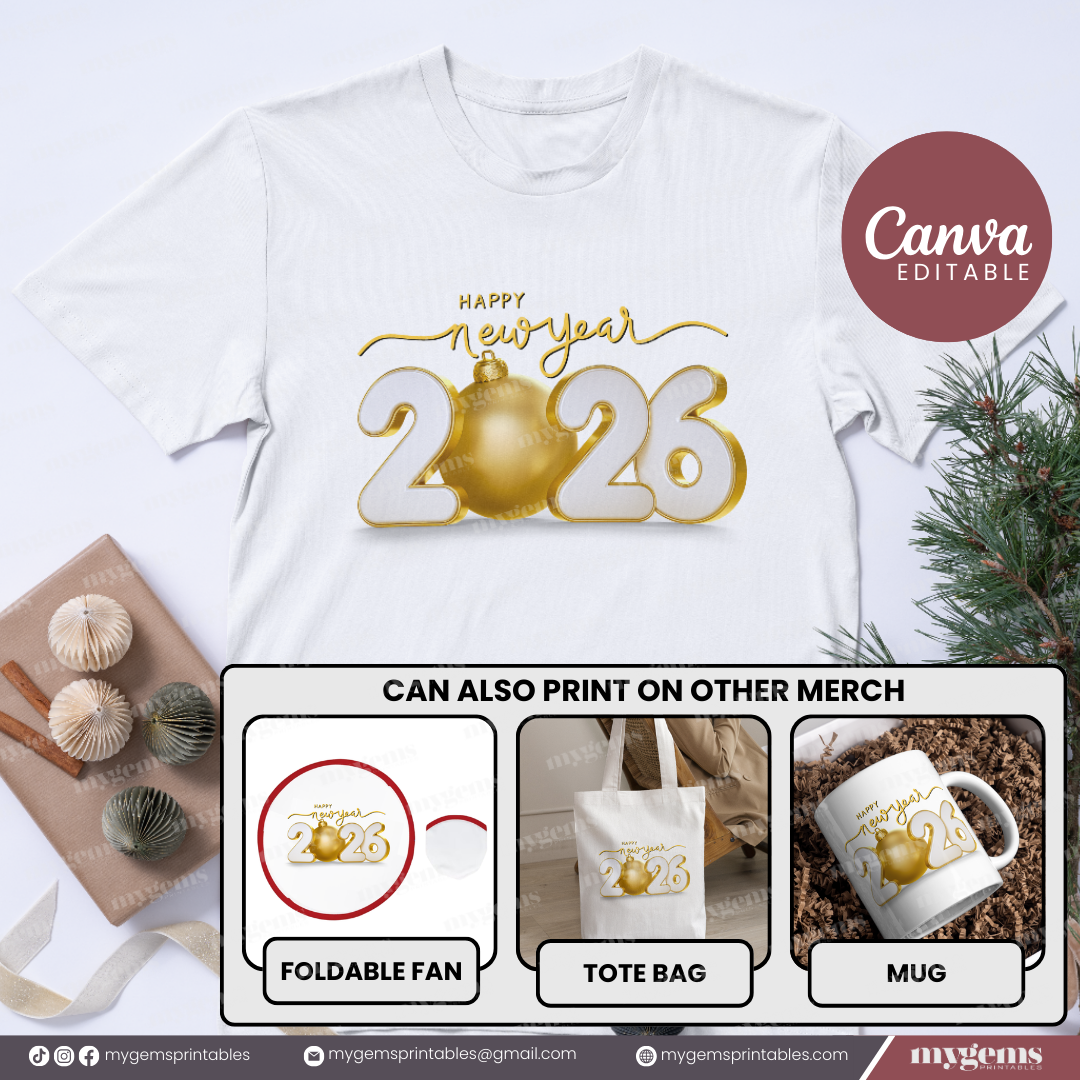 20 Designs | 2026 Tshirt Design Template | Canva PRO Editable - Image 14